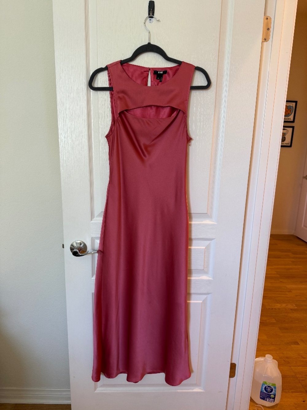 PAIGE Silk Sleeveless Cutout Midi Dress | Rosewood Mauve | Size M